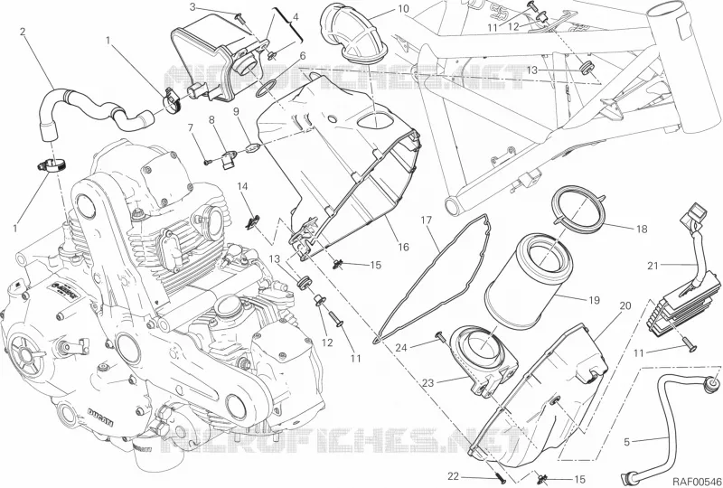 BOITE A AIR ET RENIFLARD D'HUILE Ducati Moto Scrambler 2019 Scrambler 400 Sixty2  Scrambler 400 Sixty2