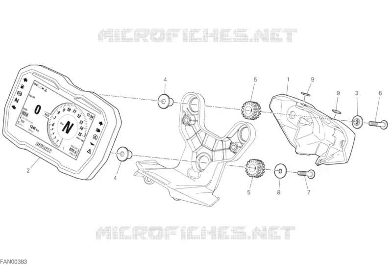 TABLEAU DE BORD Ducati Moto Streetfighter 2020 Streetfighter V4 S  Streetfighter V4 S
