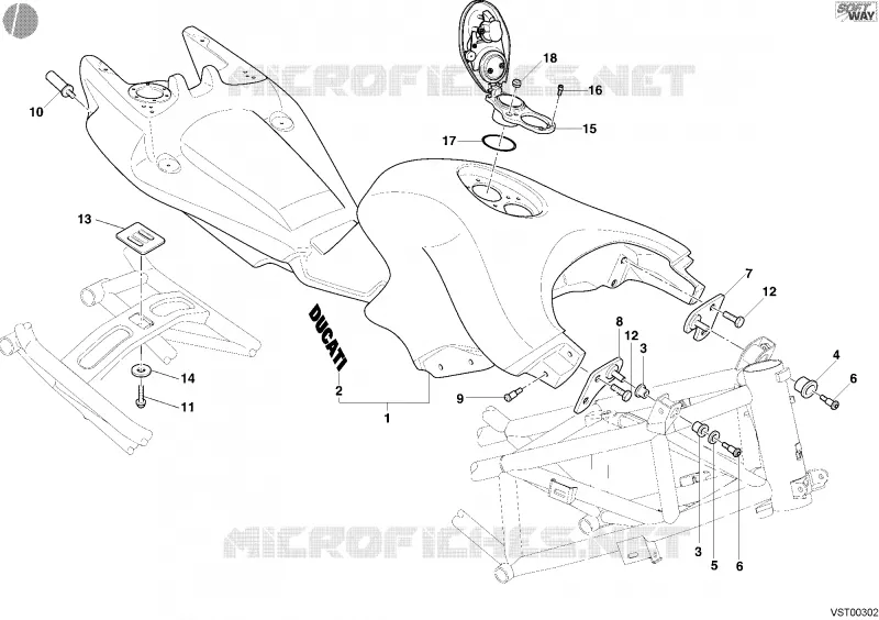 RESERVOIR D'ESSENCE Ducati Moto Multistrada 2004 Multistrada 1000  Multistrada 1000