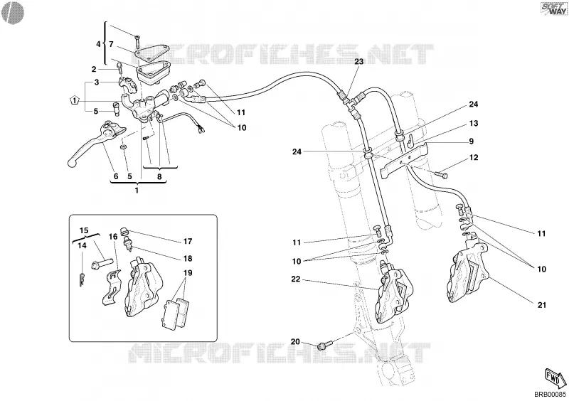 SYSTÈME DE FREIN AVANT Ducati Moto Multistrada 2004 Multistrada 1000  Multistrada 1000