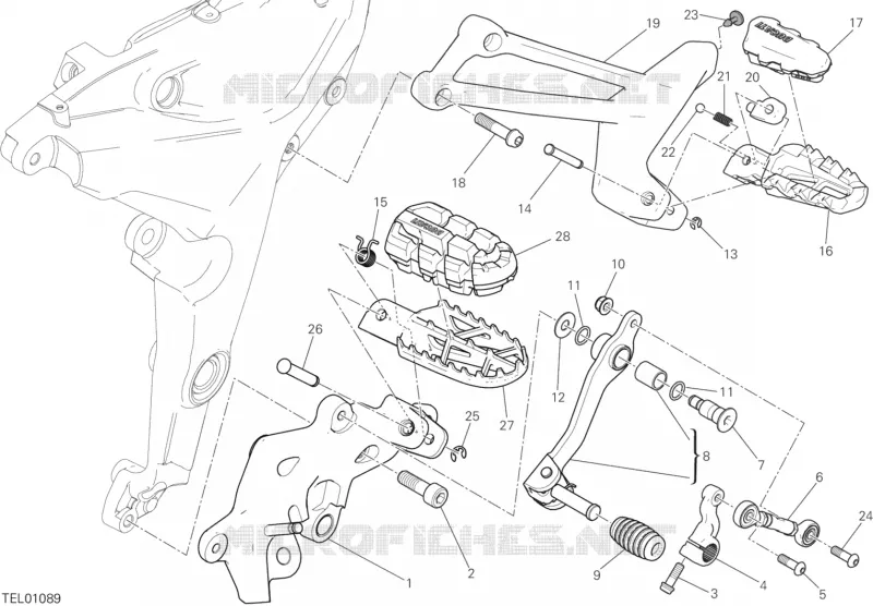 REPOSE PIEDS GAUCHE - SELECTEUR Ducati Moto Multistrada 2018 Multistrada 1200 Enduro  Multistrada 1200 Enduro