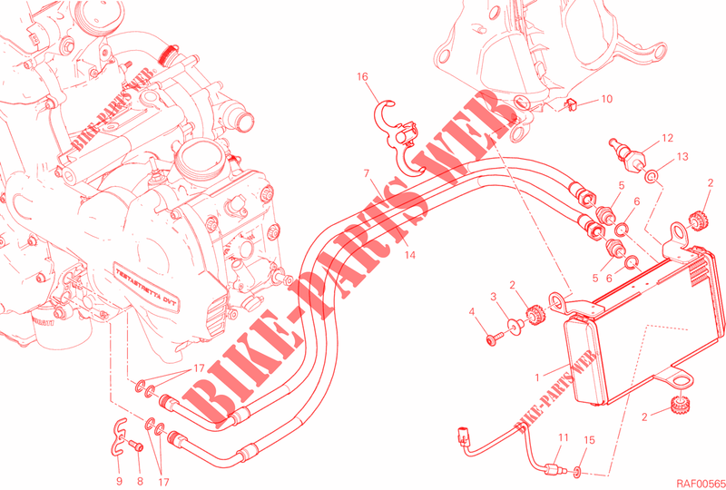 RADIATEUR D'HUILE pour Ducati Multistrada 1200 Touring 2015