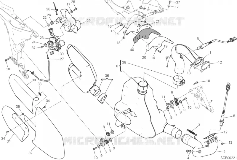 SYSTEME D'ECHAPPEMENT Ducati Moto Multistrada 2015 Multistrada 1200 S Touring  Multistrada 1200 S Touring