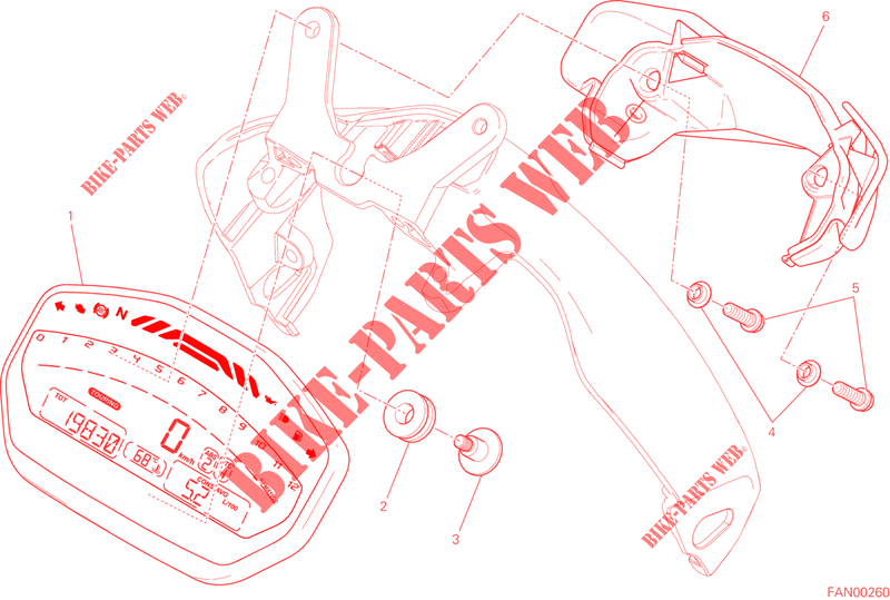 TABLEAU DE BORD pour Ducati Monster 821 DARK 2015