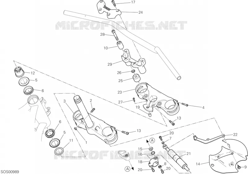 TE DE FOURCHE - COLONNE DE DIRECTION Ducati Moto Multistrada 2019 Multistrada 1260 Enduro Touring  Multistrada 1260 Enduro Touring