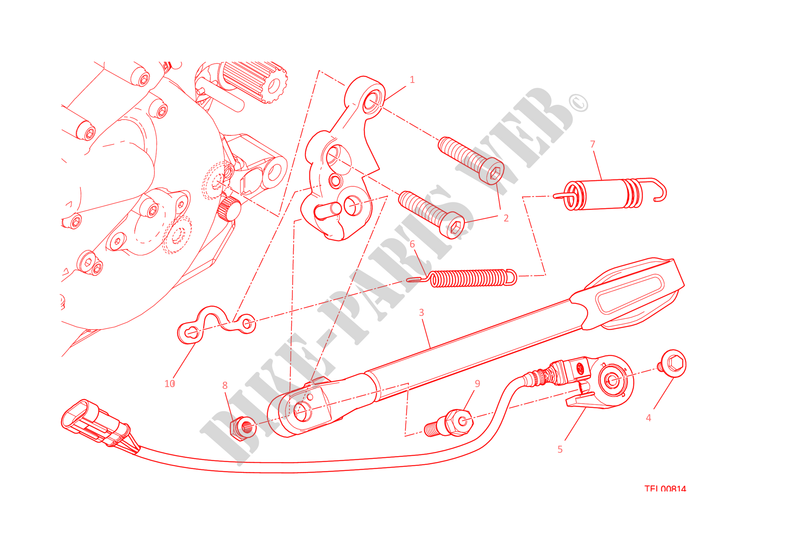 BEQUILLE LATERALE pour Ducati Monster 1200 S 2015