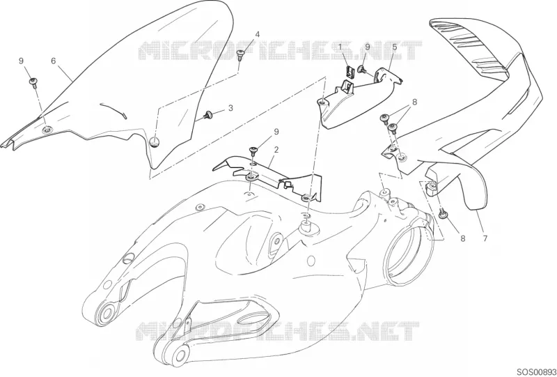 GARDE BOUE ARRIERE Ducati Moto Multistrada 2018 Multistrada 1260 S Pikes Peak  Multistrada 1260 S Pikes Peak