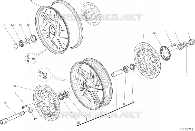 ROUES AVANT ET ARRIERE Ducati Moto Monster 2014 Monster 1200  Monster 1200