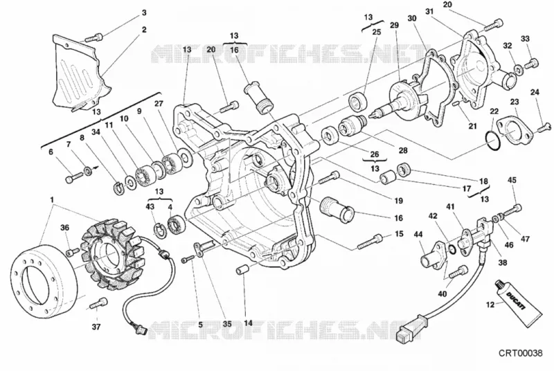 COUVERCLE / GENERATEUR Ducati Moto Superbike 2000 996 SPS  996 SPS