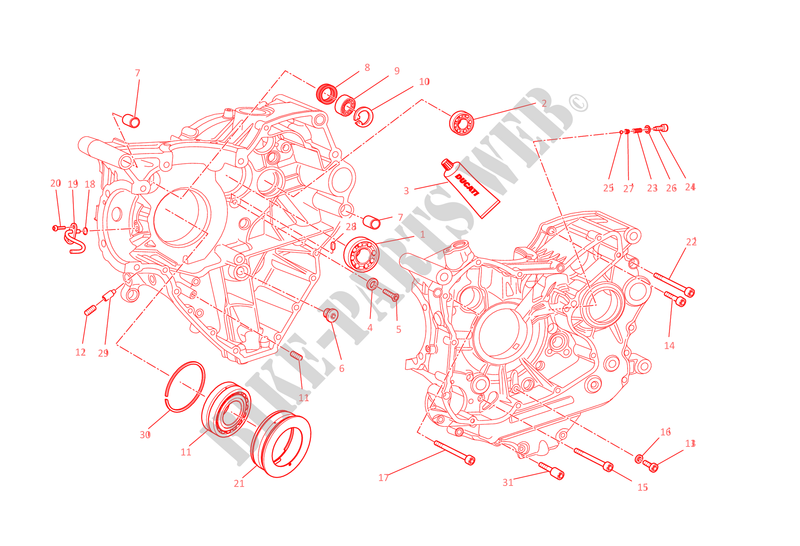 DEMI CARTERS MOTEUR pour Ducati Monster 1200 S 2014
