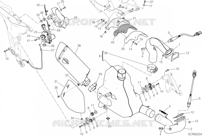 SYSTEME D'ECHAPPEMENT Ducati Moto Multistrada 2017 Multistrada 1200 S Pikes Peak  Multistrada 1200 S Pikes Peak