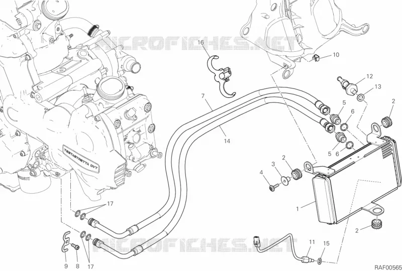 RADIATEUR D'HUILE Ducati Moto Multistrada 2016 Multistrada 1200 S Pikes Peak  Multistrada 1200 S Pikes Peak