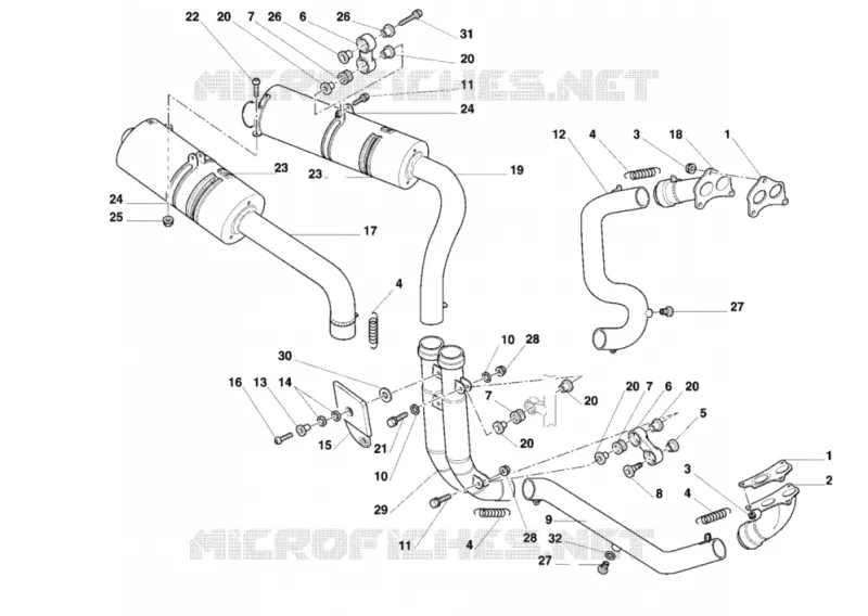 SYSTEME D'ECHAPPEMENT Ducati Moto Superbike 2000 748 R SINGLE-SEAT  748 R SINGLE-SEAT
