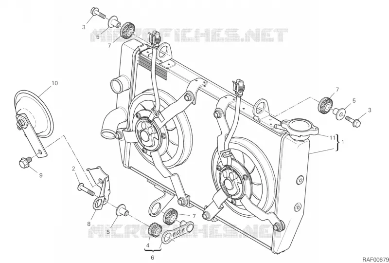 RADIATEUR D'EAU Ducati Moto Multistrada 2019 Multistrada 950  Multistrada 950