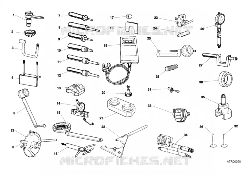 OUTILS SPECIAUX POUR MAINTENANCE (MOTEUR) Ducati Moto Superbike 2001 748 RS  748 RS