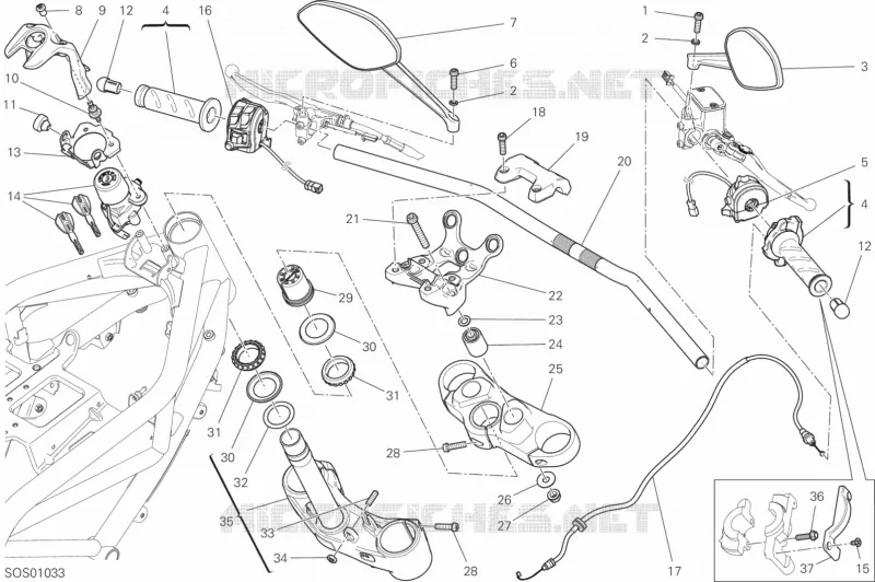 GUIDON ET COMMODOS Ducati Moto Monster 2019 Monster 797 Plus  Monster 797 Plus