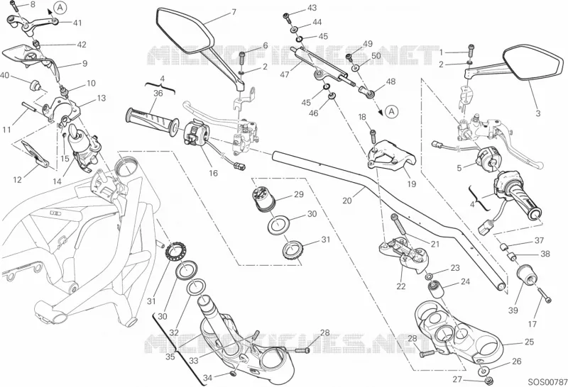 GUIDON ET COMMODOS Ducati Moto Monster 2019 Monster 1200 R  Monster 1200 R