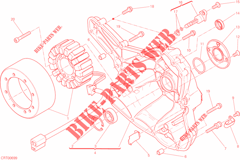 COUVERCLE / GENERATEUR pour Ducati Monster 659 LEARNER LEGAL (LAMs) 2020