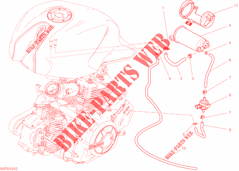 EVAPORATIVE EMISSION SYSTEM (EVAP) pour Ducati Monster 659 LEARNER LEGAL (LAMs) 2020