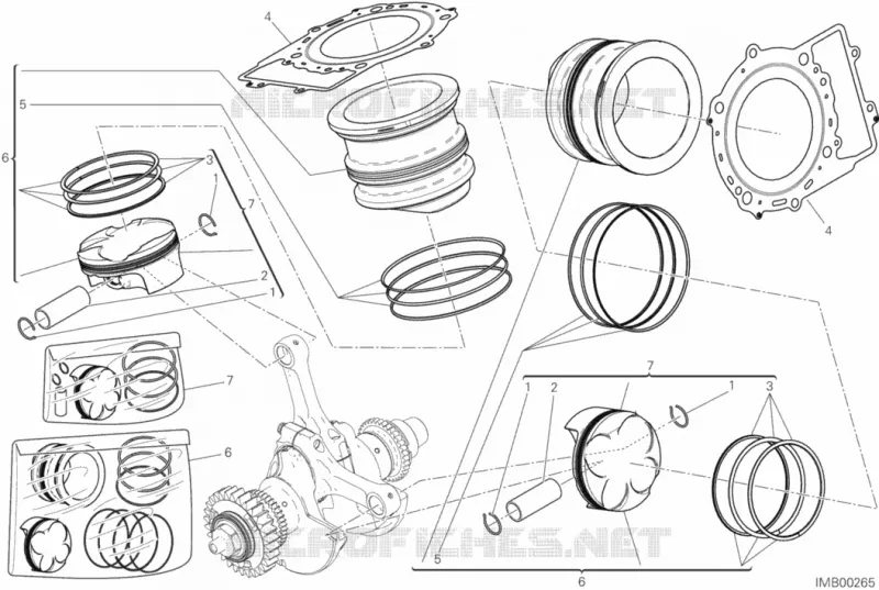 CYLINDRES - PISTONS Ducati Moto Superbike 2020 PANIGALE V2  PANIGALE V2