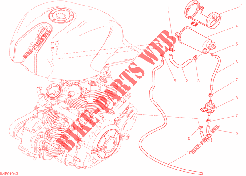 EVAPORATIVE EMISSION SYSTEM (EVAP) pour Ducati Monster 797 2020