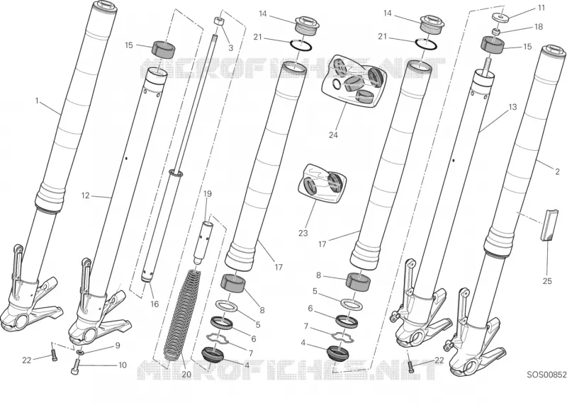 FOURCHE AVANT Ducati Moto Monster 2018 Monster 797 +  Monster 797 +