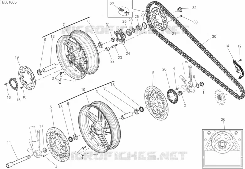ROUES AVANT ET ARRIERE Ducati Moto Monster 2018 Monster 797 +  Monster 797 +