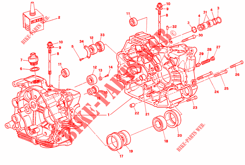 ENSEMBLE CARTER MOTEUR (DMM 001275>) pour Ducati 750 SS 1991