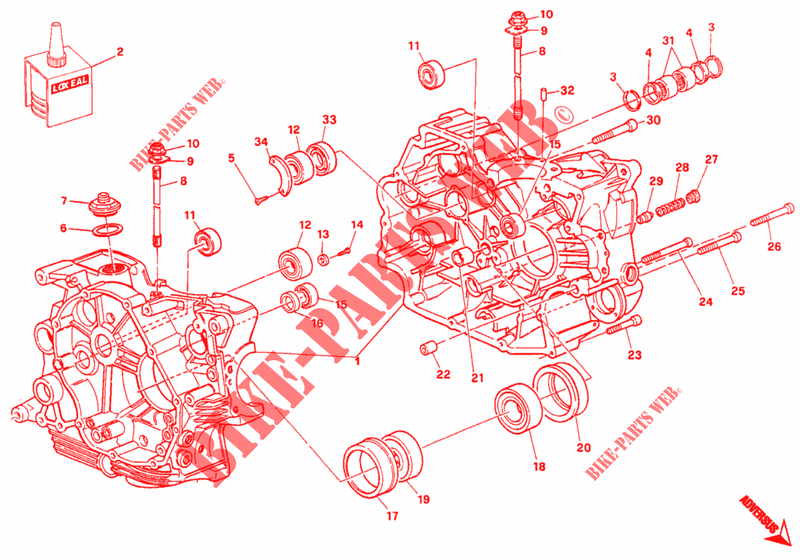 CARTER MOTEUR pour Ducati 600 SS 1991