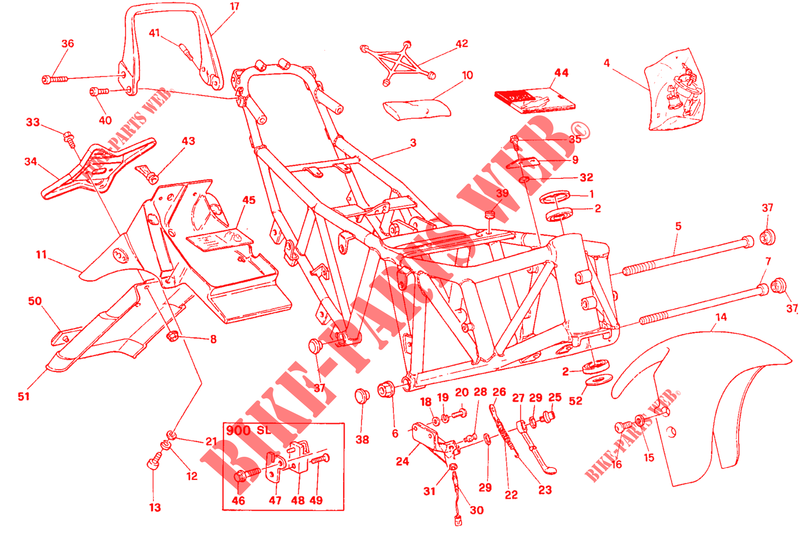 CADRE (DM 012263) pour Ducati 900 SS 1992