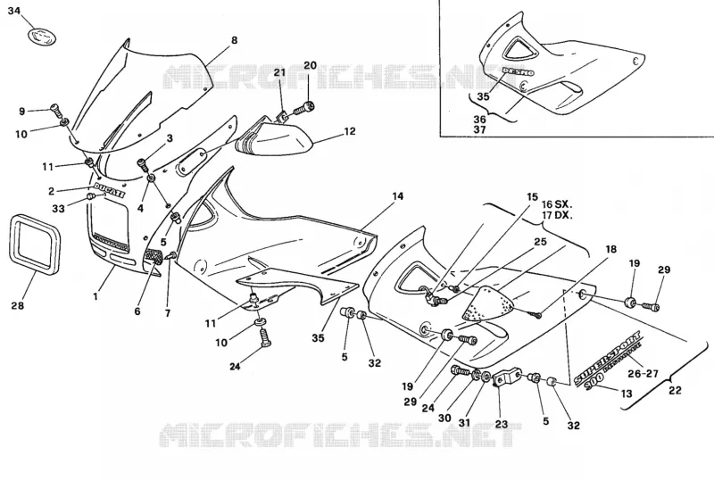 CARÉNAGES Ducati Moto Supersport 1992 900 SS  900 SS