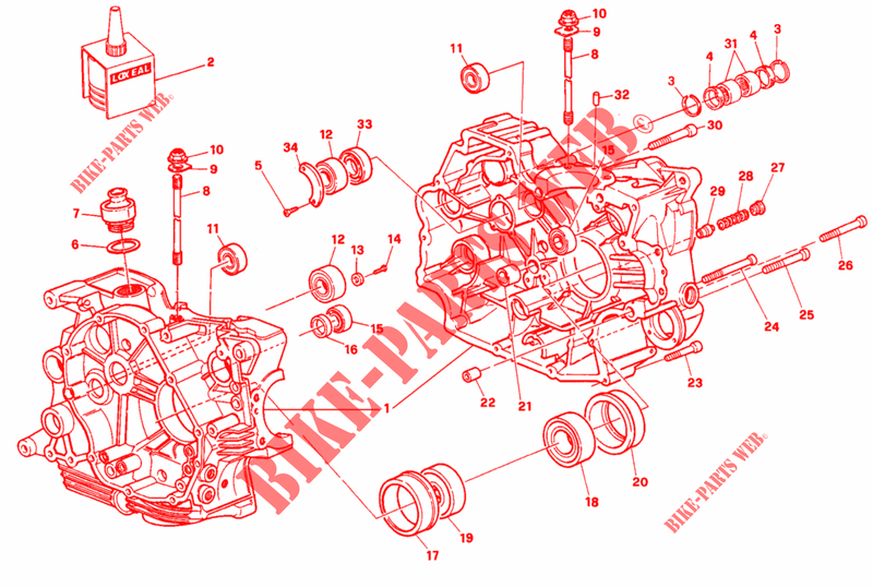 ENSEMBLE CARTER MOTEUR (DMM 001275>) pour Ducati 750 SS 1992