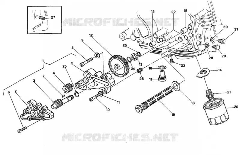 POMPE A HUILE - FILTRE Ducati Moto Supersport 1992 750 SS  750 SS