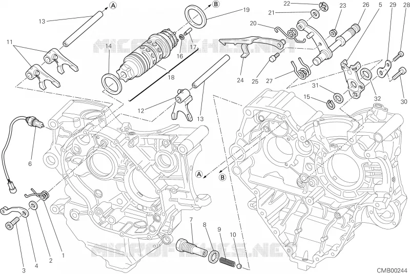 MECANISME DE SELECTION DE VITESSES Ducati Moto Multistrada 2011 Multistrada 1200 S Touring  Multistrada 1200 S Touring