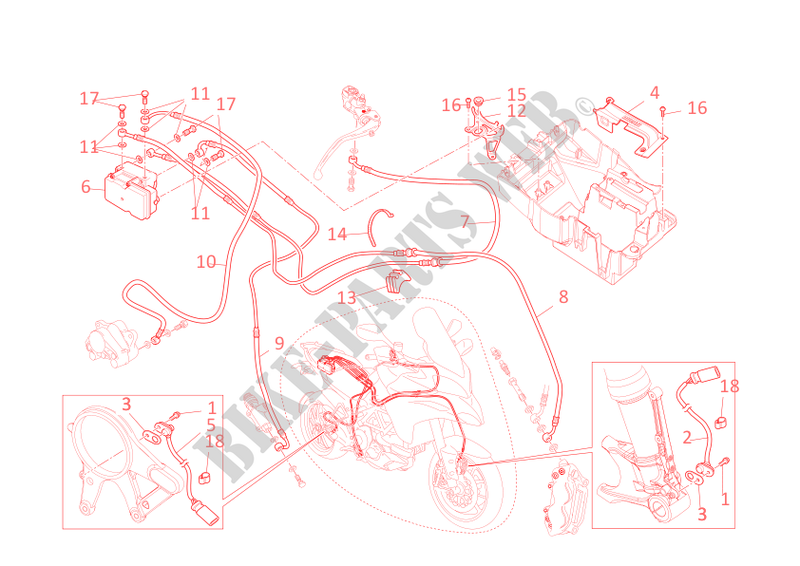 SYSTÈME D'ANTIBLOCAGE DES FREINS (ABS) pour Ducati Multistrada 1200 S Touring 2011