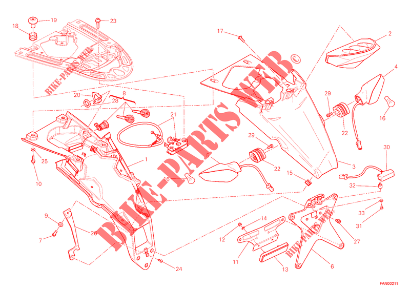 FEU ARRIERE pour Ducati Monster 1100 EVO 2012