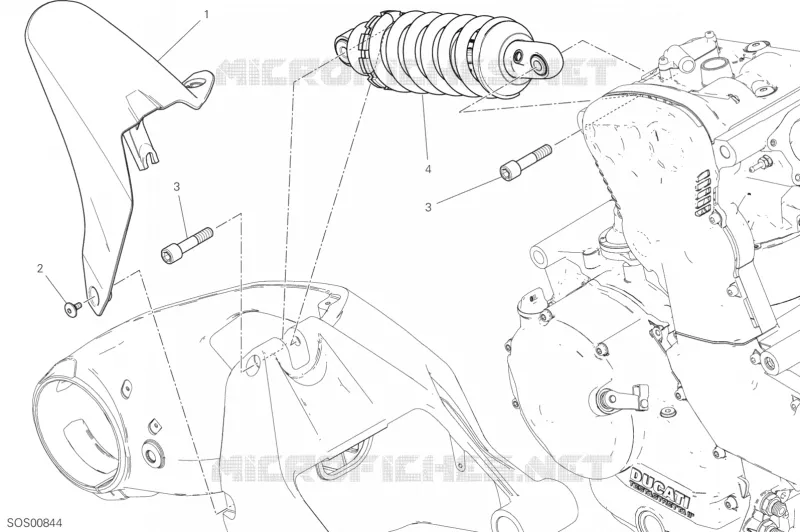 SUSPENSION ARRIÈRE Ducati Moto Supersport 2019 Supersport 939  Supersport 939