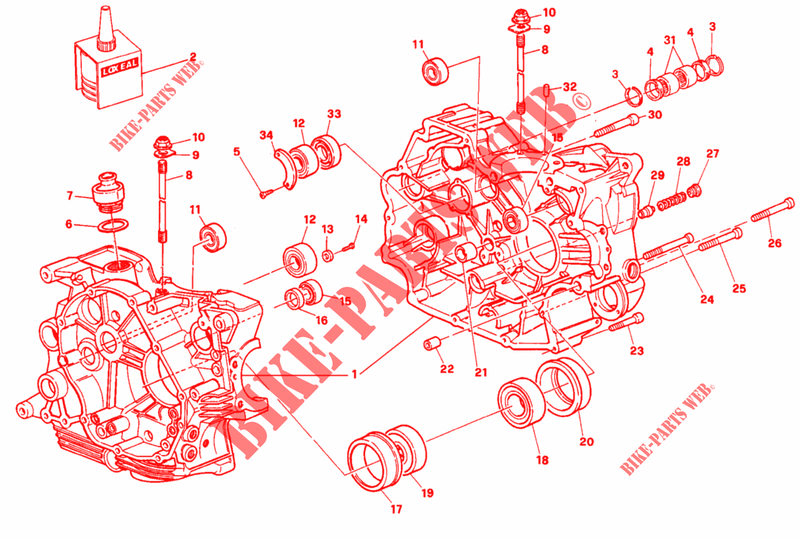 ENSEMBLE CARTER MOTEUR (DMM 001275>) pour Ducati 750 SS 1993