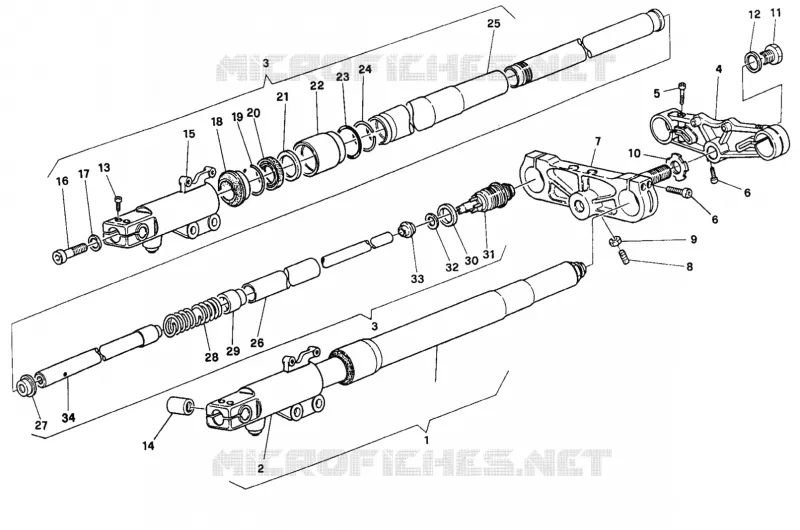 FOURCHE AVANT Ducati Moto Supersport 1994 900 SS  900 SS