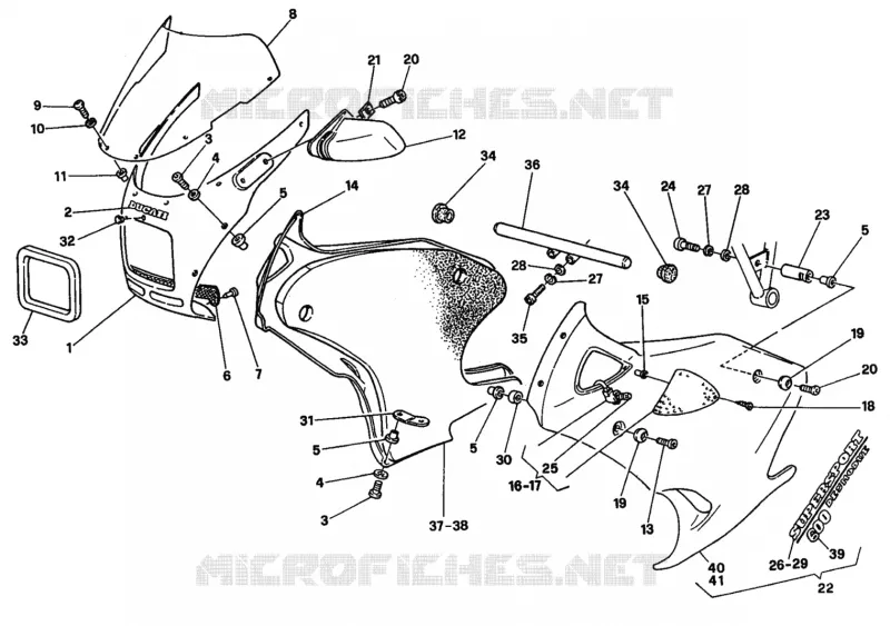 CARÉNAGES (FM <003551) Ducati Moto Supersport 1994 600 SS  600 SS