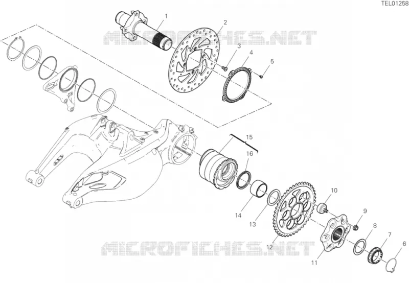 PIVOT ROUE ARRIERE Ducati Moto Diavel 2020 Diavel 1260 S  Diavel 1260 S