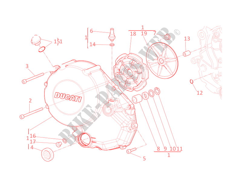 CARTER EMBRAYAGE pour Ducati Monster 696 ABS 2011