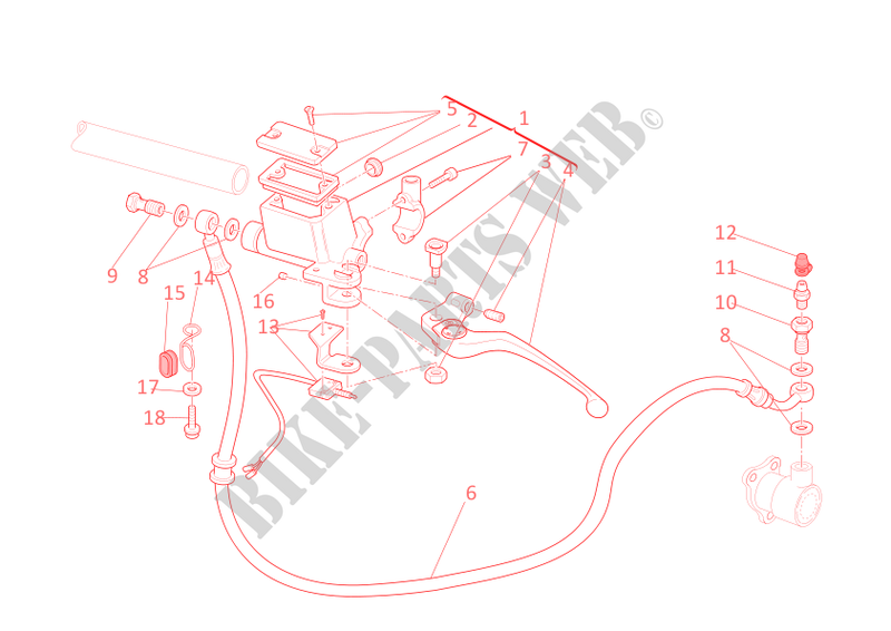MAITRE CYLINDRE D'EMBRAYAGE pour Ducati Monster 696 ABS 2011