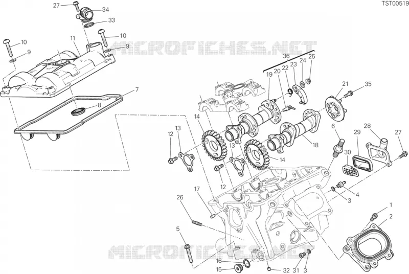 CULASSE VERTICALE - DISTRIBUTION Ducati Moto Superbike 2014 1199 PANIGALE SUPERLEGGERA  1199 PANIGALE SUPERLEGGERA