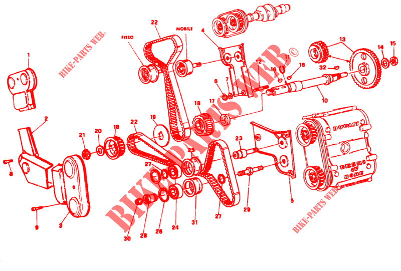 DISTRIBUTION pour Ducati 851 1991