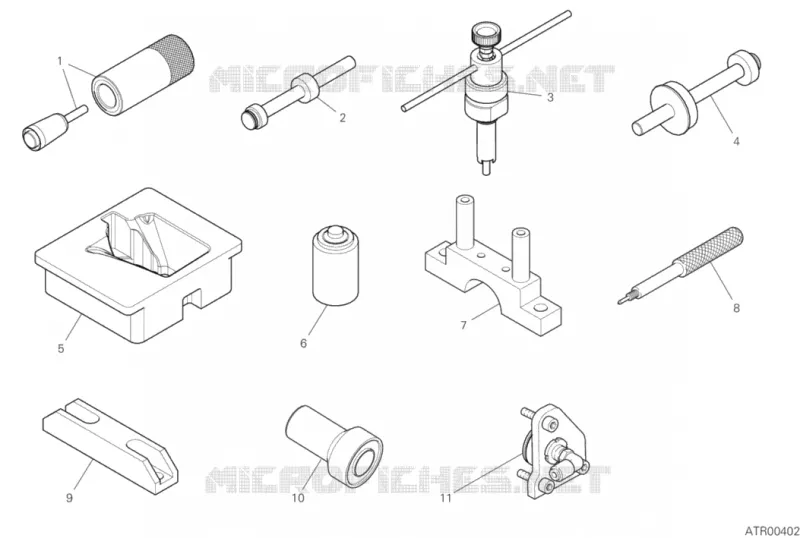 OUTILS SPECIAUX POUR MAINTENANCE (MOTEUR) Ducati Moto Superbike 2020 Panigale V4 1100  Panigale V4 1100