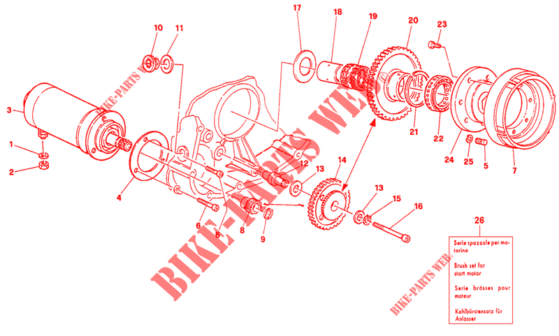 DEMARREUR ELECTRIQUE ET ALLUMAGE pour Ducati 888 SP5 1993