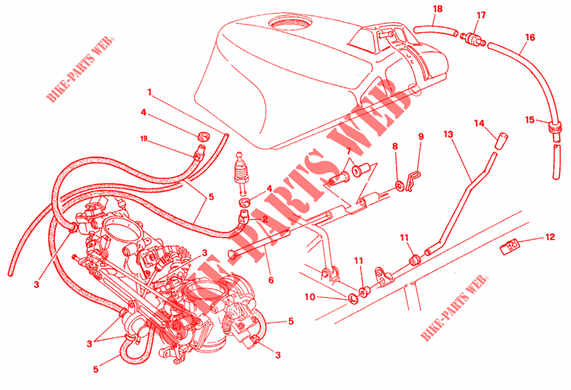 DURITES DE CARBURANT pour Ducati 888 SP5 1993