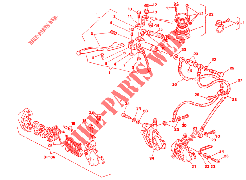 SYSTÈME DE FREIN AVANT pour Ducati 888 SP5 1993