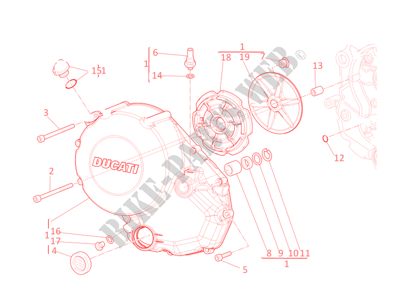 CARTER EMBRAYAGE pour Ducati Monster 696 ABS 2010